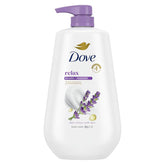 Dove 24hr Lotion Body Wash Relax Lavender Oil & Chamomile, 30.6 oz | Hydrating body wash with MicroMoisture and a calming lavender and chamomile scent
