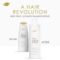 Dove Shampoo Argan Oil & Repair for Fine Hair with Bio-Protein Care Technology and Argan Oil Blend 12 Fl Oz