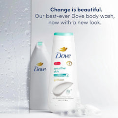 Dove Body Wash Sensitive Skin 4 Count Hypoallergenic, Paraben-Free, Sulfate-Free, Cruelty-Free, Moisturizing Skin Cleanser Effectively Washes Away Bacteria While Nourishing Skin 20 oz