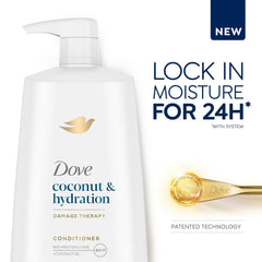 Dove Ultra Care Coconut & Hydration Conditioner for Dry Hair with Jojoba and Sweet Almond Oils, 25.4 oz