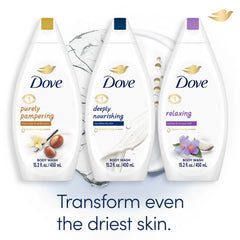 Dove Body Wash Variety 3-Pack – Relaxing Jasmine & Coconut Milk, Pampering Shea Butter & Warm Vanilla, Deeply Nourishing, Plant-Based Moisture for Soft, Smooth Skin, 15.2 Oz Ea