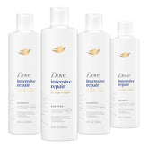 Dove Shampoo 4 count Intensive Repair for Damaged Hair with Bio-Protein Care Technology and Amino Serum 12 Fl Oz