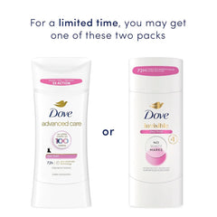 Dove Advanced Care Antiperspirant Deodorant for Women Clear Finish No White Marks 72 hour sweat and odor protection 2.6 oz