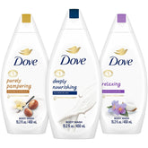 Dove Body Wash Variety 3-Pack – Relaxing Jasmine & Coconut Milk, Pampering Shea Butter & Warm Vanilla, Deeply Nourishing, Plant-Based Moisture for Soft, Smooth Skin, 15.2 Oz Ea