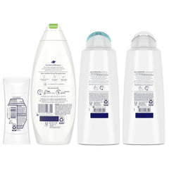 Dove Cool Moisture Regimen Pack - 2 Hair and 2 Skin Products for Soft Skin and Clean Hair