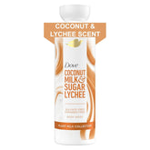 Dove Plant Milk Body Wash Coconut & Lychee, 17.5 fl oz I Plant milk body wash with coconut milk blend and tropical lychee scent for soft, moisturized and healthy-looking skin