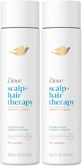 Dove Density Boost Hydrating Conditioner Scalp Therapy for Dry Hair,with Vitamin B3,Zinc and 0% Sulfates,9.25 oz,(Pack of 2)