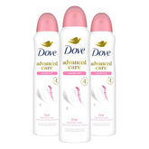 Dove Advanced Care Antiperspirant Deodorant Spray Powder Soft 3 Count to help skin barrier repair after shaving 72 hour antiperspirant deodorant for soft underarms with boosted ceramide levels 3.8 oz