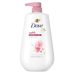 Dove 24hr Lotion Body Wash Uplift Sakura Blossom & Yuzu, 30.6 oz | Hydrating body wash with MicroMoisture and a floral citrus scent