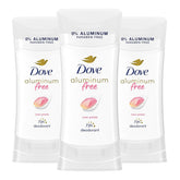 Dove Aluminum Free Deodorant for Women 3 Count Rose Petals 72 hour odor protection 2.6 oz