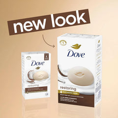 Dove Beauty Bar Soap Restoring Coconut & Cocoa Butter, Bars for Restored Skin, Nourishes Skin 3.75 oz (Pack of 72)