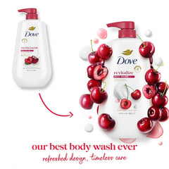 Dove 24hr Lotion Body Wash Revitalizante Cherry & Chia Milk, 30.6 oz | Hydrating body wash with MicroMoisture and a luscious cherry scent