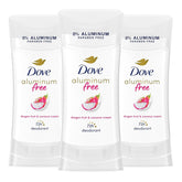 Dove Aluminum Free Deodorant for Women 3 Pack Dragon Fruit & Coconut Cream 72 hour odor protection 2.6oz