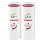 Dove Advanced Care Antiperspirant Caring Coconut, 2 Count Deodorant Stick for Women, for 48 Hour Protection And Soft And Comfortable Underarms, 2.6 oz
