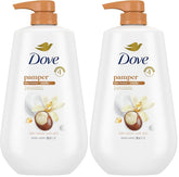 Dove Body Wash with Pump Pamper Shea Butter & Vanilla for 24hr Lotion-Soft Skin Moisturizing Skin Cleanser with No Sulfates No Parabens 30.6 oz (Pack of 2)