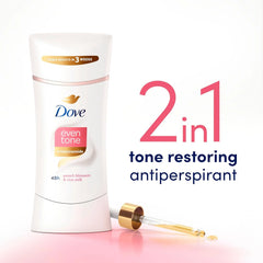 Dove Even Tone Antiperspirant Deodorant Stick Peach Blossom & Rice Milk 3 Count 2.6 oz