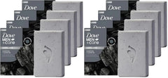 DOVE MEN + CARE Cleansing Bar Soap Charcoal + Clove Oil to Rebuild Skin in the Shower,a 4in1 Hair,Body,Face & Shaving Bar with Plant-Based Cleanser and Natural Oils 5 oz,(Pack of 8)