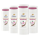 Dove Advanced Care Antiperspirant Deodorant Stick Caring Coconut 4 ct for helping your skin barrier repair after shaving 72-hour odor control and sweat protection with Pro-Ceramide Technology 2.6 oz