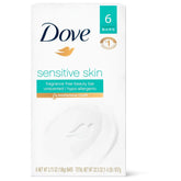 Dove Beauty Bar Gently Cleanses and Nourishes Sensitive Skin Effectively Washes Away Bacteria While Nourishing Your Skin, White, 3.75 Oz, 6 Count