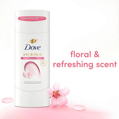 Dove Antiperspirant Deodorant Stick Peach Blossom & Rice Milk For Uneven Skin Tone 48-hour Odor and Sweat Protection 2.6 oz