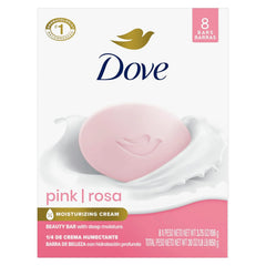 Dove Pink Rosa Beauty Bar Soap 8 Count, Moisturizing Cleanser, 3.75 oz I Moisturizing beauty bar for soft, smooth skin with a delicate floral scent