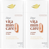 Dove VitaminCare+ Aluminum Free Deodorant Stick for 72H Odor Protection Coconut & Shea Breathable Deodorant for Women 2.6 oz,(Pack of 2)