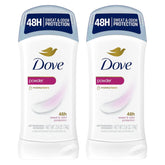 Dove Invisible Solid Antiperspirant Deodorant Stick 2 Count Powder, for Women, For All Day Underarm Sweat & Odor Protection 2.6 oz