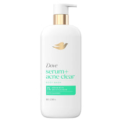 Dove Serum Body Wash Acne Clear with Salicylic Acid, 18.5 oz I Acne body wash with 1% salicylic acid to help clear and prevent acne breakouts