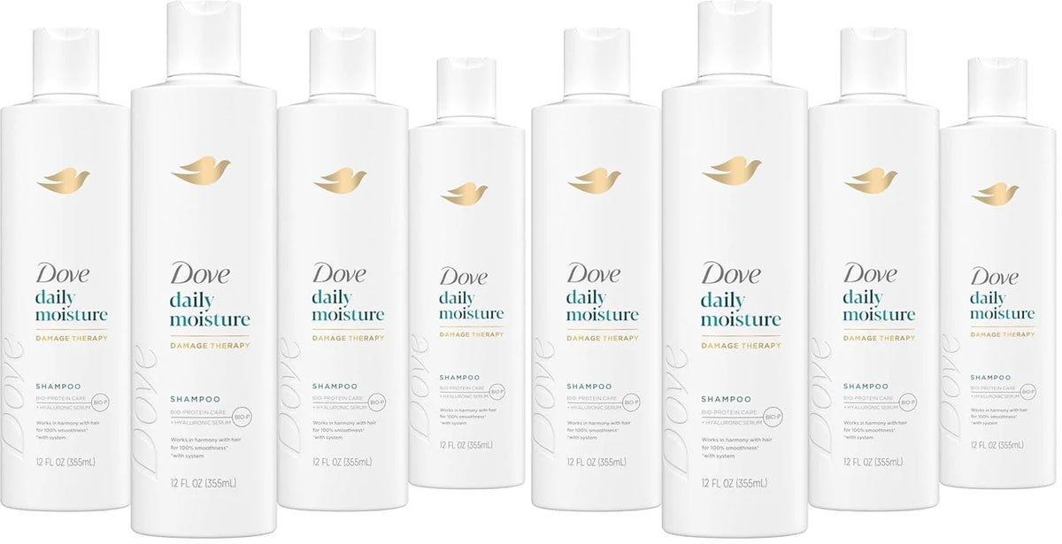 Dove Nutritive Solutions Moisturizing Shampoo for Dry Hair Daily Moisture with Pro-Moisture Complex for Manageable and Smooth Hair 12 oz,(Pack of 8)
