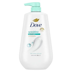 Dove 24hr Lotion Body Wash Sensitive Skin with Pump, 30.6 oz | Hypoallergenic body wash with MicroMoisture technology for 24-hour hydration and soft skin