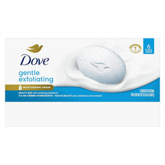 Dove Beauty Bar Gentle Exfoliating With Mild Cleanser 6 Bars More Moisturizing Than Bar Soap For Softer And Smoother Skin 3.75 oz