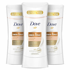 Dove Even Tone Antiperspirant Deodorant Stick Apple Blossom & Mango Butter 3 Count For Uneven Skin Tone 2.6 oz