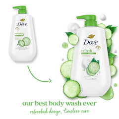 Dove 24hr Lotion Body Wash Refresh Cucumber & Green Tea, 30.6 oz | Hydrating body wash with MicroMoisture and a refreshing spa-inspired scent