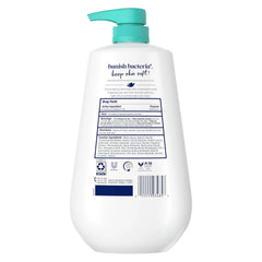 Dove 24hr Lotion Antibacterial Body Wash with Pump, 30.6 oz | Eliminates 99% of bacteria while helping protect skin from dryness and leaving skin soft