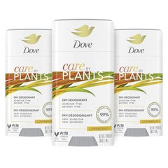 Dove Care by Plants Deodorant Stick for long-lasting deodorant protection Lemongrass aluminum free deodorant 2.6 oz 3 Count