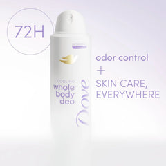 Dove Whole Body Deo Aluminum Free Invisible Spray Deodorant Coconut & Vanilla for 72h Odor Control 4 oz