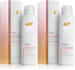 Dove Clinical + Care Antiperspirant Deodorant Dry Spray for Women Fresh Peach with Nourishing Serum 3.8 oz (Pack of 2)
