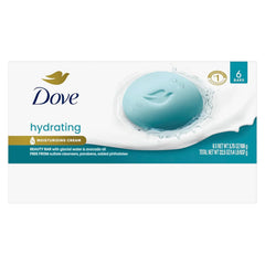 Dove Hydrating Beauty Bar Soap 6 Count, Glacial Water & Avocado Oil, 3.75 oz I Hydrating beauty bar with glacial water and avocado oil for refreshed, soft and healthy-looking skin