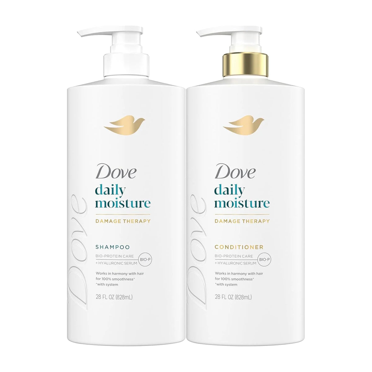 Dove Conditioner Daily Moisture for Dry Hair with Bio-Protein Care Technology and Hyaluronic Serum 28 Fl Oz