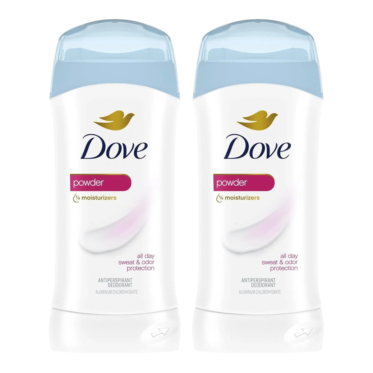 Dove Antiperspirant Invisible Solid, Scent: Powder, Size: 2.6 oz (2 Pack)