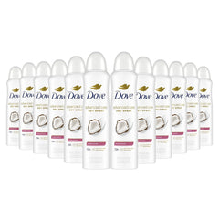 Dove Advanced Care Antiperspirant Deo Dry Spray Caring Coconut Pack of 12 to help your skin barrier repair after shaving 72h odor controlandall-day sweat protection for soft resilient underarms 3.8oz