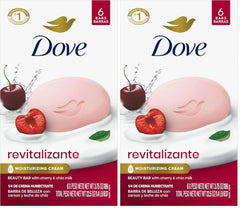 Dove Beauty Bar Soap Revitalizante Cherry & Chia Milk,for Revitalized Skin,A Skin Energy Boost 3.75 oz,(Pack of 12)