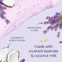 Dove Exfoliating Body Polish Body Scrub Crushed Lavender & Coconut Milk 10.5 oz