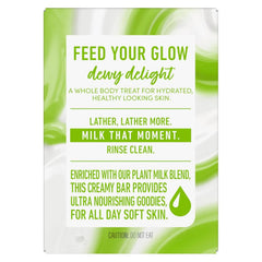 Dove Plant Milk Cleansing Bar Soap Almond Milk & Green Apple 4 count for Moisturized Skin Gentle Cleanser, No Sulfate Cleansers or Parabens, 98% Biodegradable Formula