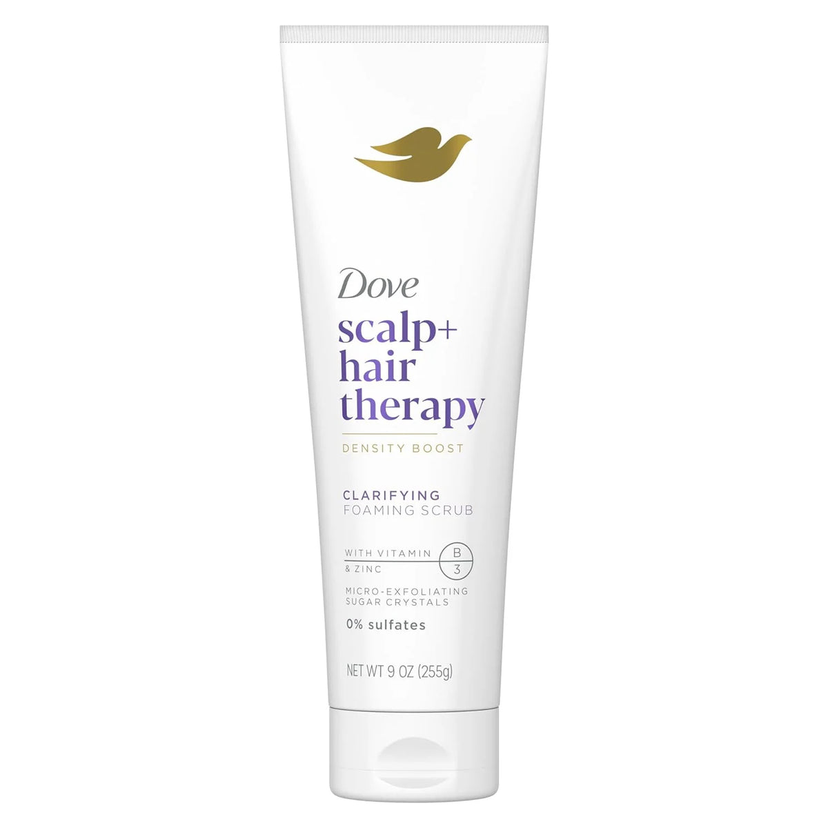 Dove Density Boost Clarifying Foaming Scrub Scalp + Hair Therapy for gentle scalp exfoliation, with Vitamin B3, Zinc and 0% sulfates, 9 oz