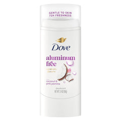 Dove Deodorant Stick for Women, Aluminum Free, 72H Odor Protection, Coconut & Pink Jasmine, 2.4 Oz