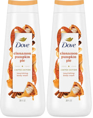 Dove Limited Edition Holiday Treats Body Wash Cinnamon Pumpkin Pie for Deep Nourishment 20 oz (Pack of 2)