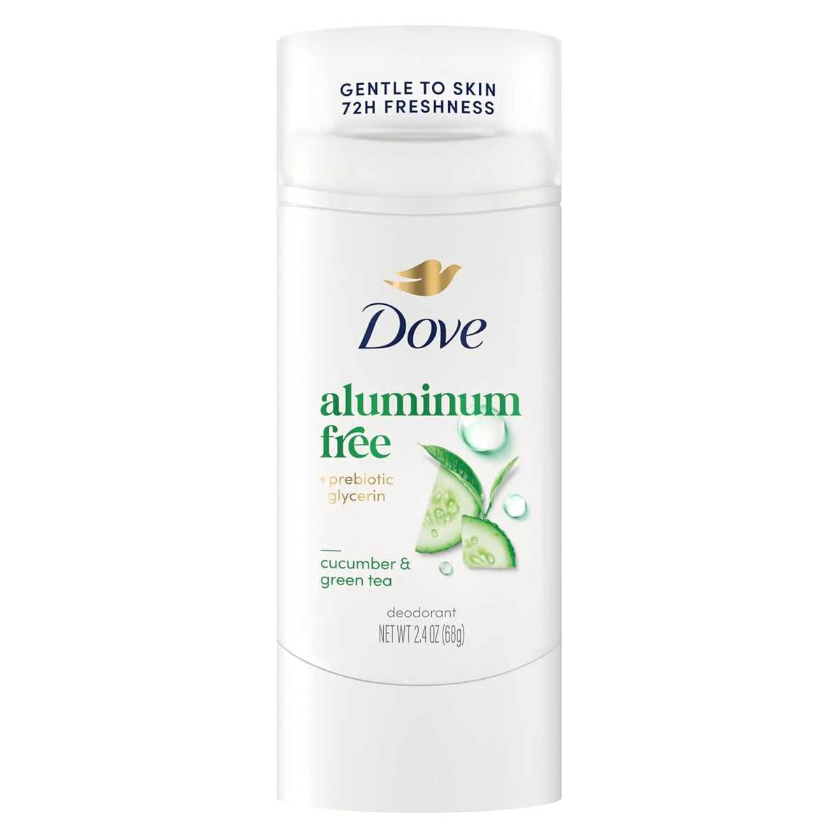 Dove Deodorant Stick for Women, Aluminum Free, 72H Odor Protection, Cucumber & Green Tea, 2.4 Oz