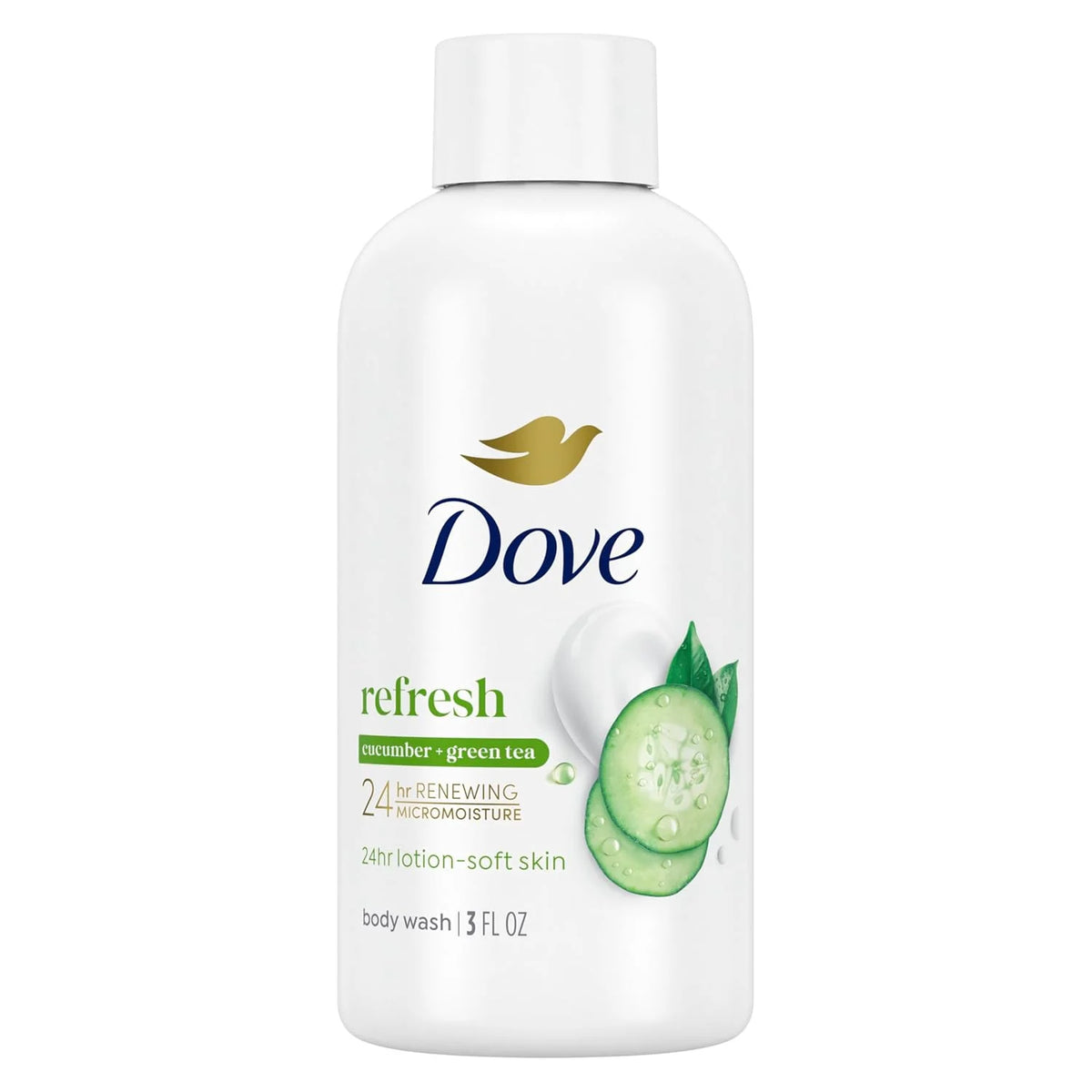 Dove Body Wash 24 Count Refreshing Cucumber and Green Tea Refreshes Skin Cleanser That Effectively Washes Away Bacteria While Nourishing Your 3 oz