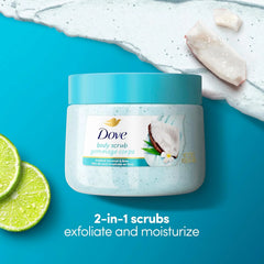 Dove Body Scrub Coconut & Lime, 15 oz | Exfoliating body scrub that renews skin and reveals soft, smooth and radiant skin